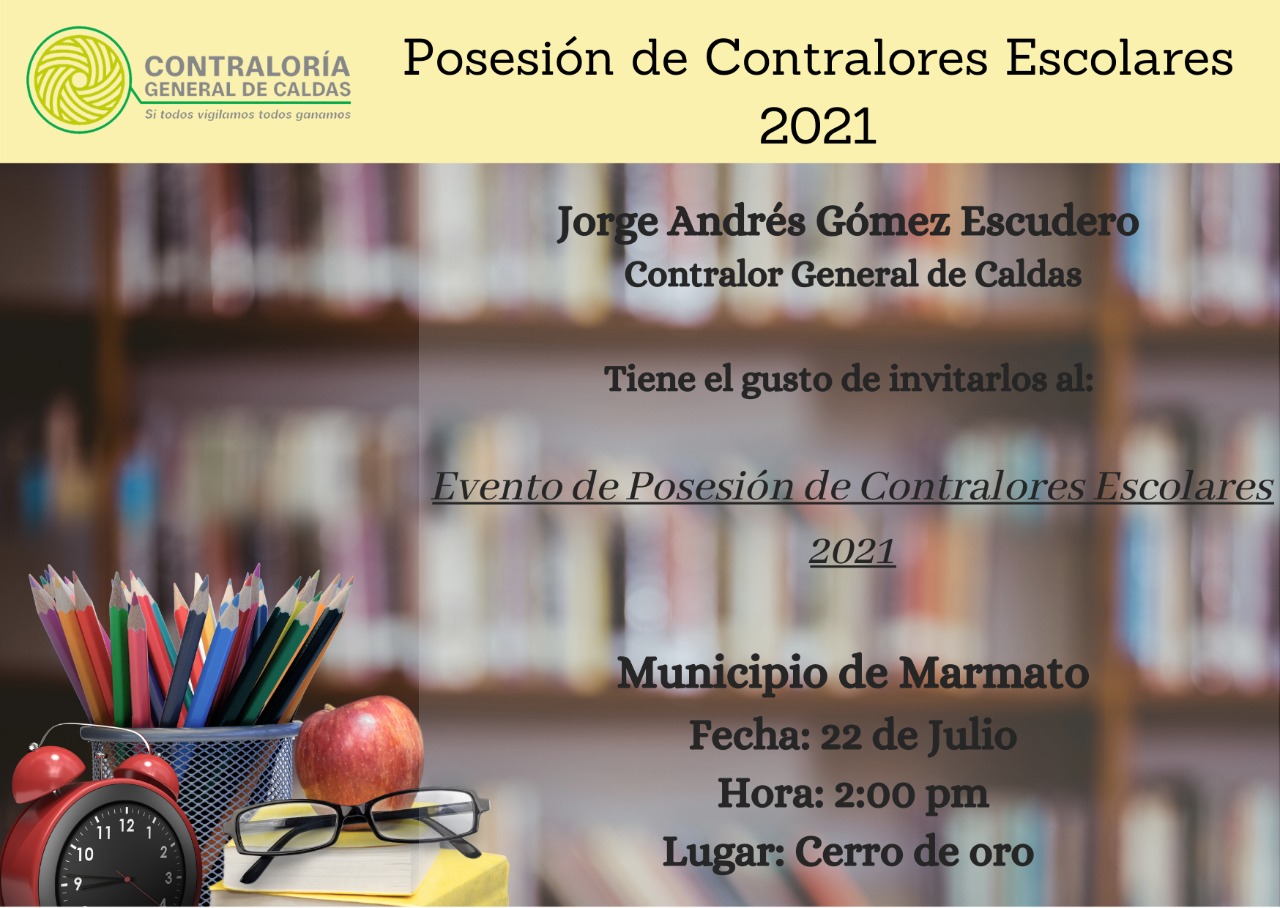 Posesión Contralores Escolares 2021 en el Municipio de Marmato