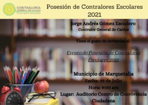 Lee más sobre el artículo Posesión Contralores Escolares 2021 en el Municipio de Marquetalia