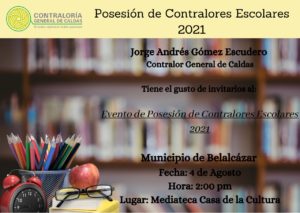 Lee más sobre el artículo Posesión Contralores Escolares 2021 en el Municipio de Belalcázar