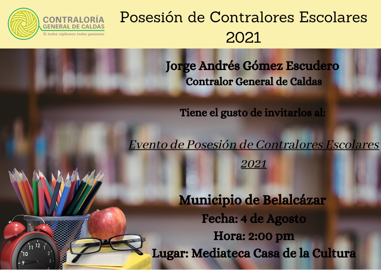 Posesión Contralores Escolares 2021 en el Municipio de Belalcázar