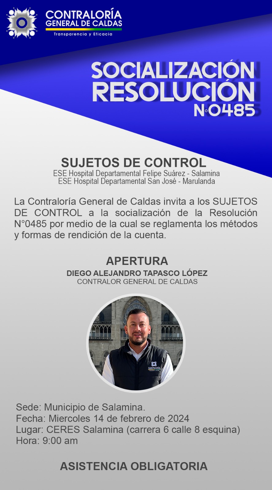Lee más sobre el artículo Invitación a los Sujetos de Control de los Municipios de Salamina y Marulanda