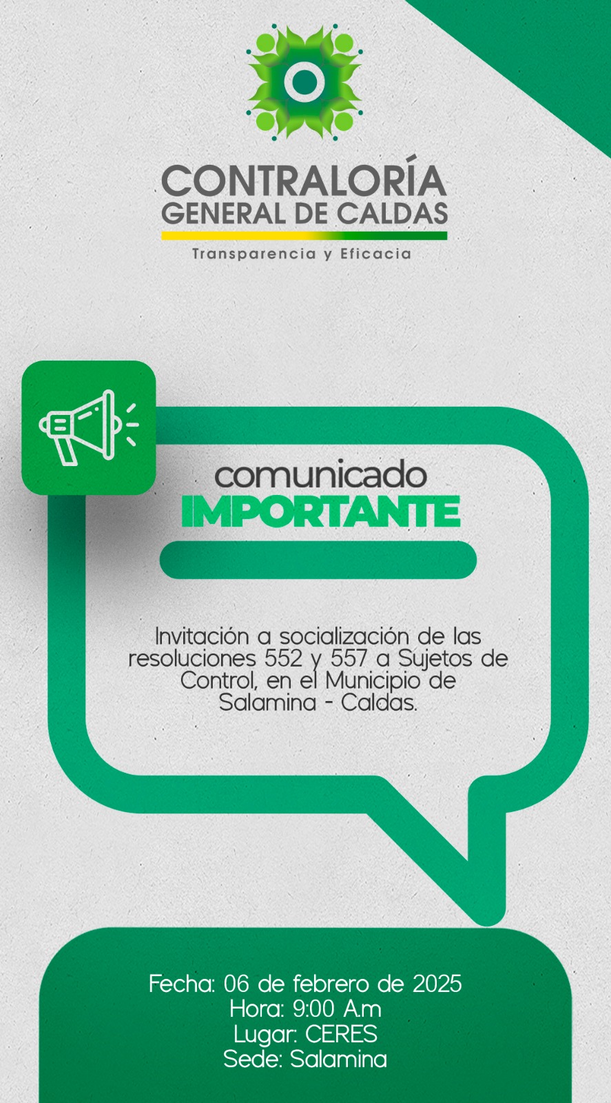 Lee más sobre el artículo Convocatoria para sujetos de Control del Norte del Departamento de Caldas.